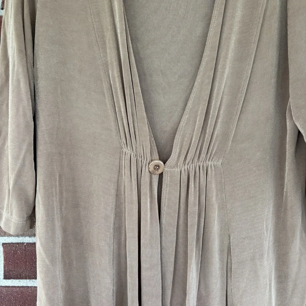 Slinky Brand Light Brown Cardigan Shrug Travel Acetate Women's Sz L A2154